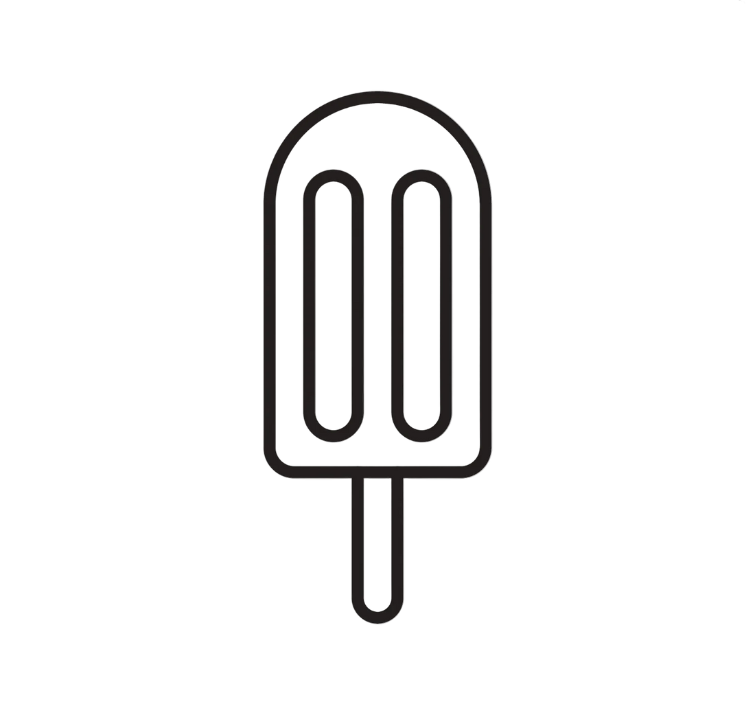 Black outline of a popsicle on a white background