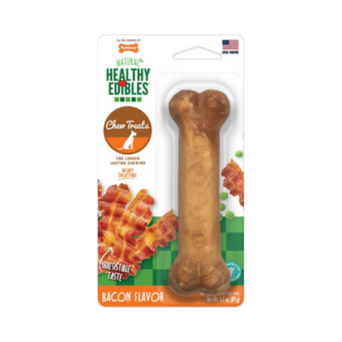 Nylabone Healthy Edibles All-Natural Long Lasting Bacon Flavor Chew Dog Treat