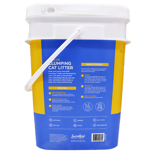Incredipet Multi-Cat Clumping Cat Litter Pail 35 lb