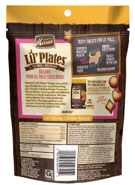 Merrick Lil' Plates For Small Breeds Lil' Chunky Chicken Recipe Dog Treats 5 oz