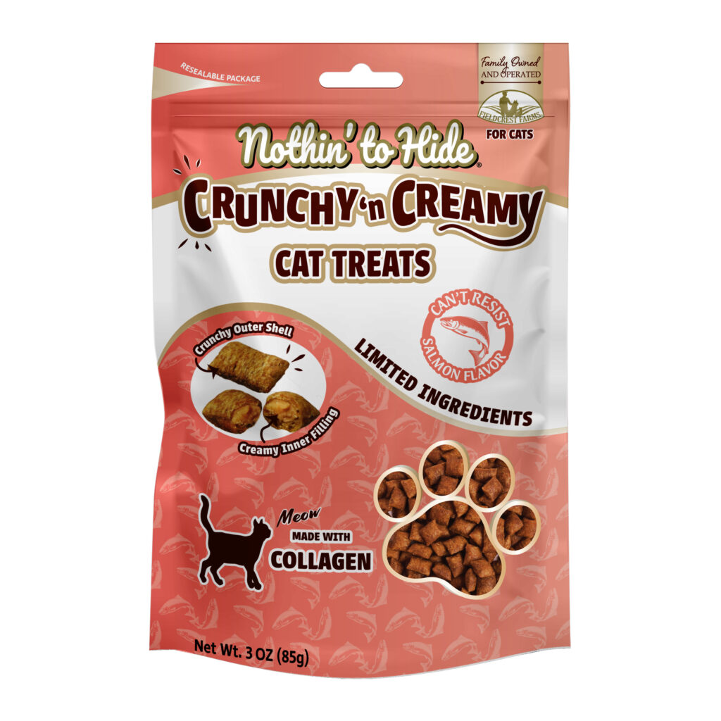 Nothin' To Hide Crunchy & Creamy Salmon Flavor & Collagen Cat Treats 3 oz