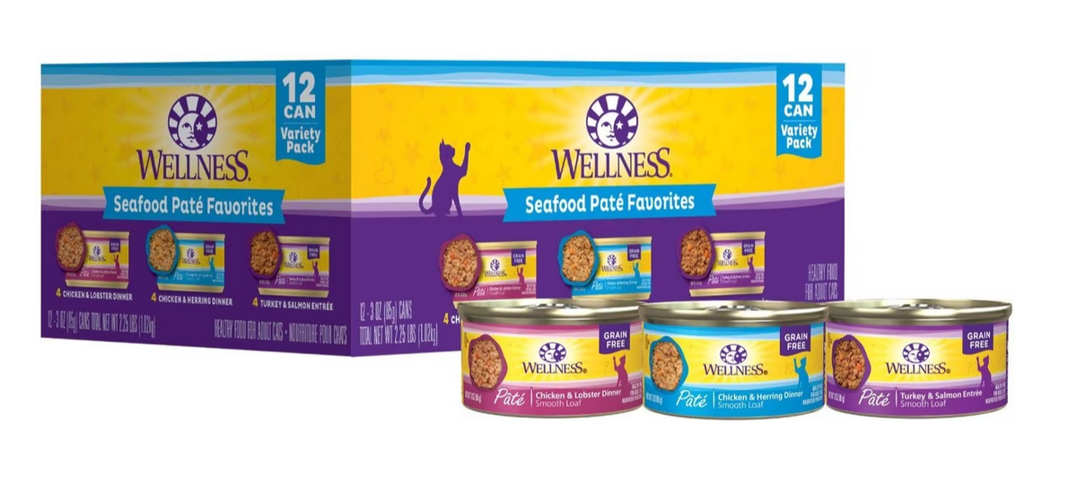 Wellness Complete Health Chicken & Turkey Pate Wet Cat Food Variety Pack 12 ct