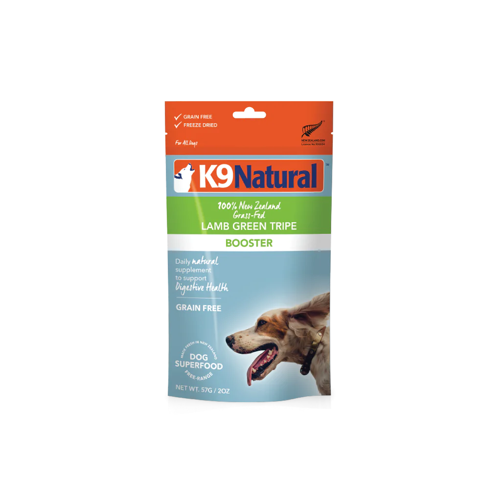 Natural Pet Food K9 Natural Freeze-Dried Lamb Green Tripe Digestive Health Supplement Booster for Dogs 2 oz