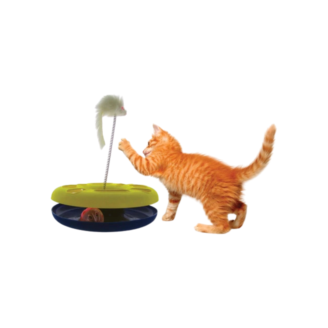 Kole Imports Ball Track Cat Toy with Mouse Swatter