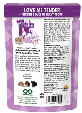 Weruva Cats In The Kitchen Love Me Tender With Chicken & Duck In Gravy Grain-Free Wet Cat Food