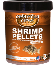 Omega One Sinking Shrimp Pellets Freshwater & Saltwater Fish Food 2.15 oz