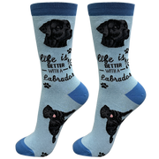 E & S Imports Life is Better With a Black Labrador Blue Socks