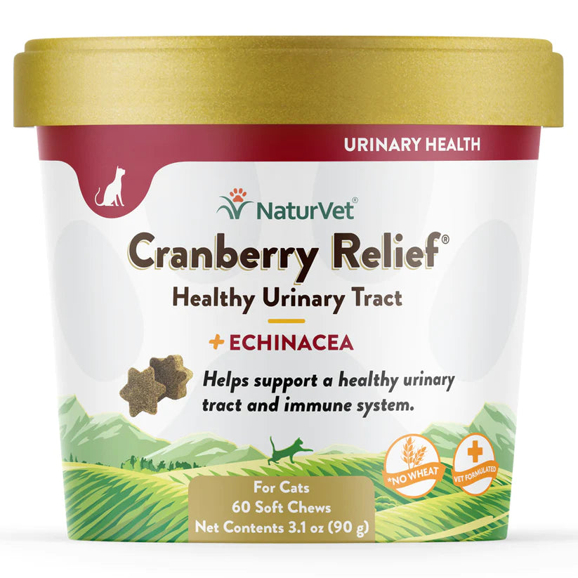 Naturvet Cranberry Relief Plus Echinacea Soft Chews Urinary Supplement for Cats 60 ct
