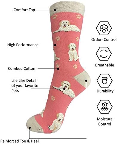 E & S Imports Pet Lover Socks Peach Goldendoodle Dog, Unisex, One Size Fits Most