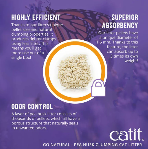 Catit Go Natural! Pea Husk Vanilla-Scented Clumping Cat Litter 13.2 lb