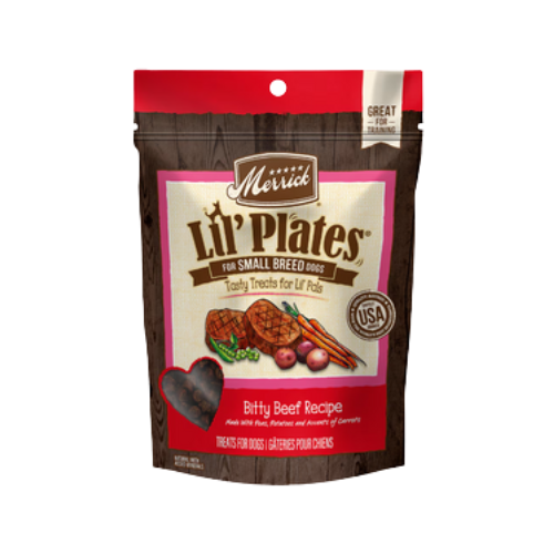 Merrick Lil' Plates For Small Breeds Bitty Beef Recipe Dog Treats 5 oz
