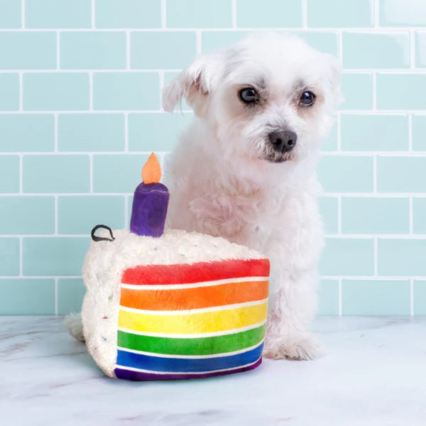 Huxley & Kent Pride Funfetti Cake Plush Dog Toy 4 in