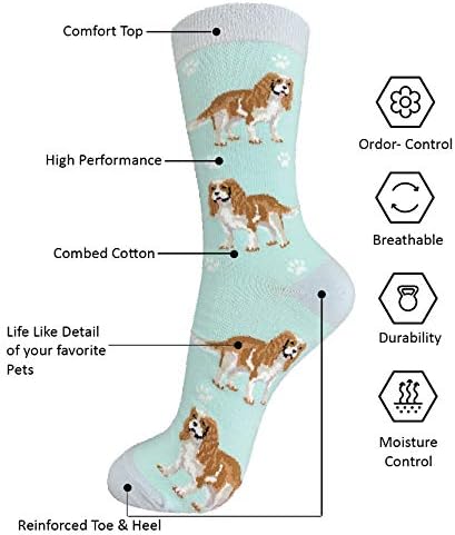 E & S Imports Pet Lover Socks Cavalier King Charles Spaniel Dog, Unisex, One Size Fits Most