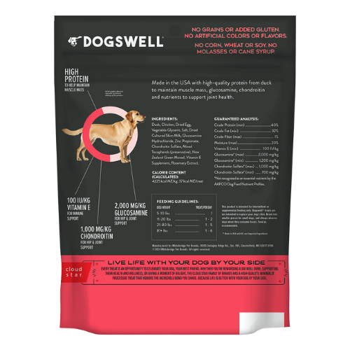 Dogswell Hip and Joint Soft Strips Dog Treats, Duck Recipe 10 oz