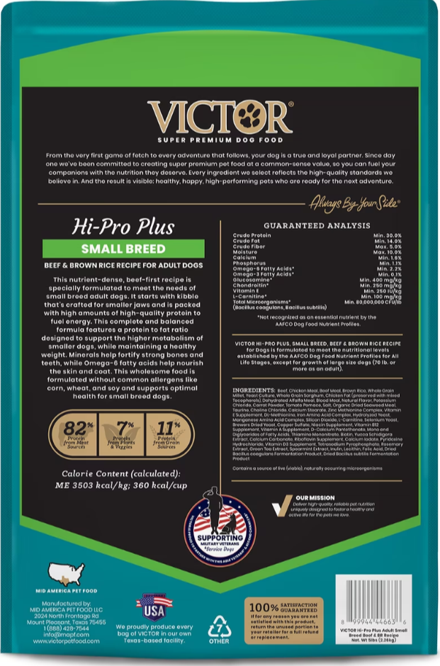 Victor Pet Food Classic Hi-Pro Plus Small Breed Adult Dry Dog Food 5 lb
