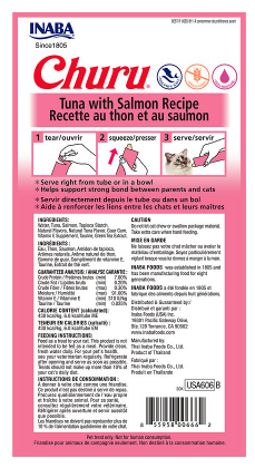 Inaba Churru Tuna & Salmon Puree Cat Treat 4 pk