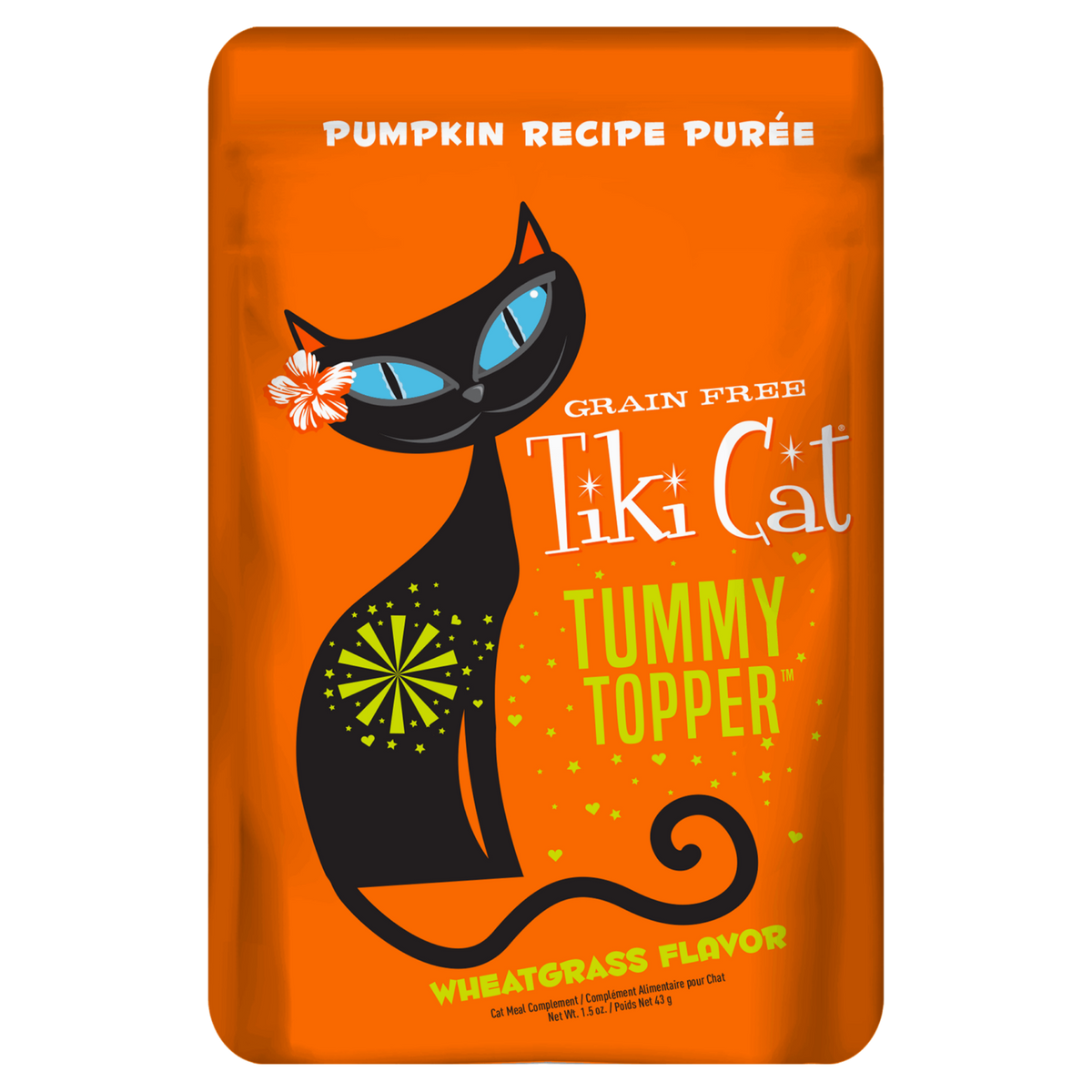 Tiki Cat Tummy Topper Pumpkin & Wheatgrass Recipe in Broth Cat Food Topper 1.5 oz