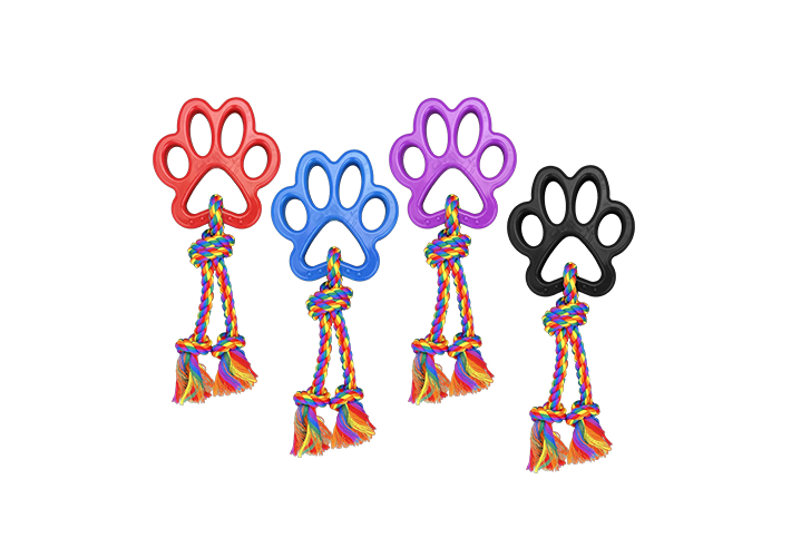 Incredipet Rope Tug with Paw Dog Toy, Assorted 13 in
