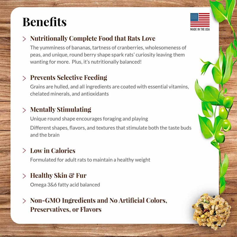 Lafeber's Rascally Rat Nutri-Berries Adult Rat Food 10 oz