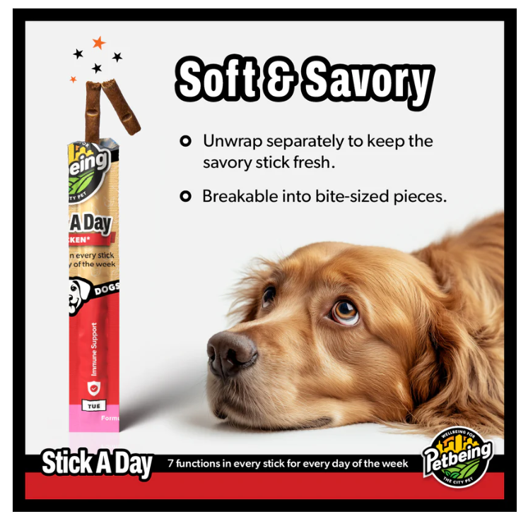 Petbeing Stick A Day Chicken Recipe Dog Supplement 7 ct