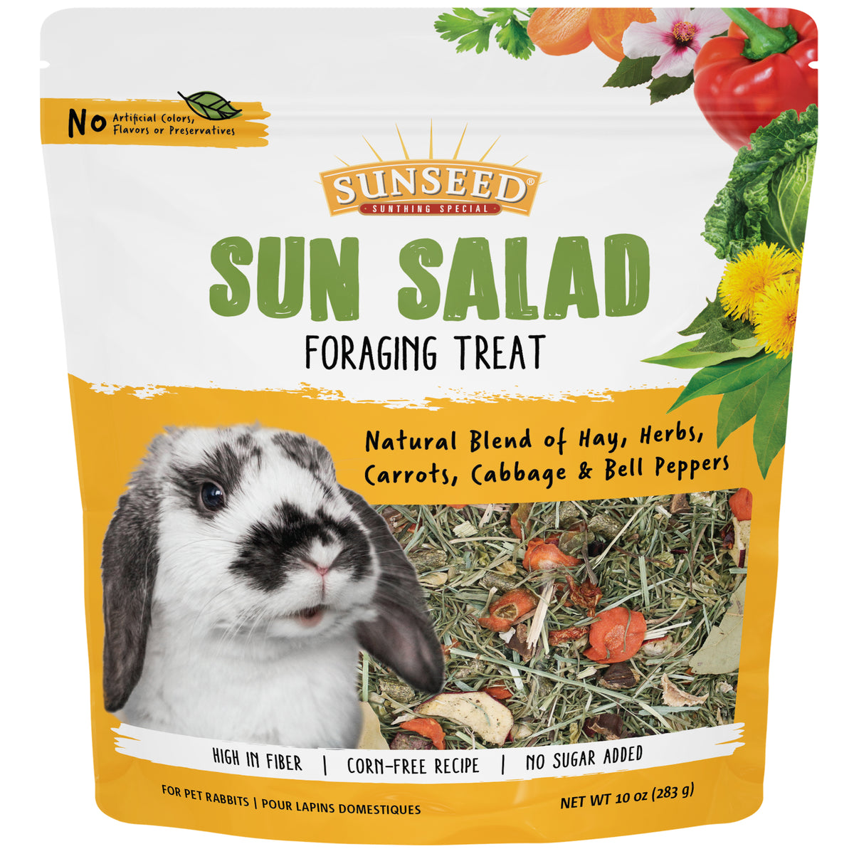 Sunseed Vita Prima Sun Salad With Parsley/Carrots/Red Bell Peppers For Rabbits 10 oz
