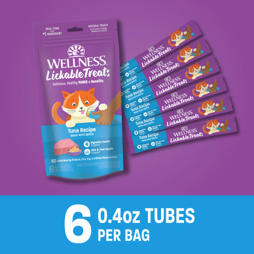 Wellness Lickable Cat Treats Tuna Recipe with Broth 2.5 oz