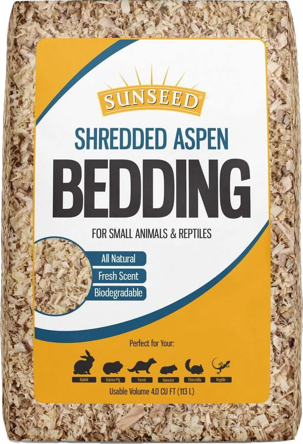 Sunseed Natural Aspen Shredded Bedding Presspack 1200 cu in