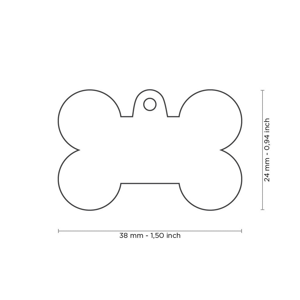 Myfamily Basic Handmade Big Light Blue Bone Pet Identification Tag