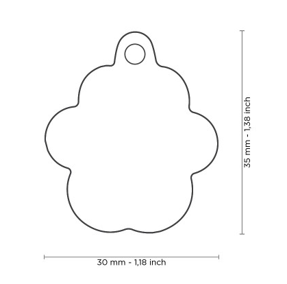 Myfamily Big Gold Glitter Paw Shaped Personalized Dog ID Tag