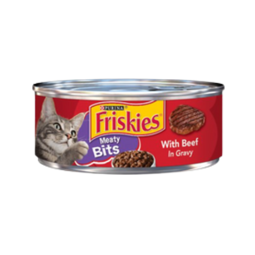 Friskies Meaty Bits With Beef In Gravy Canned Cat Food