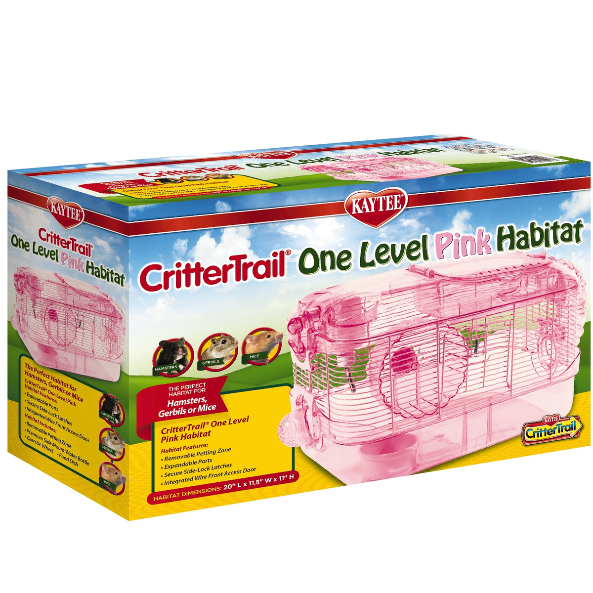 Kaytee CritterTrail One Level Pink Habitat for Hamster, Gerbil or Mice