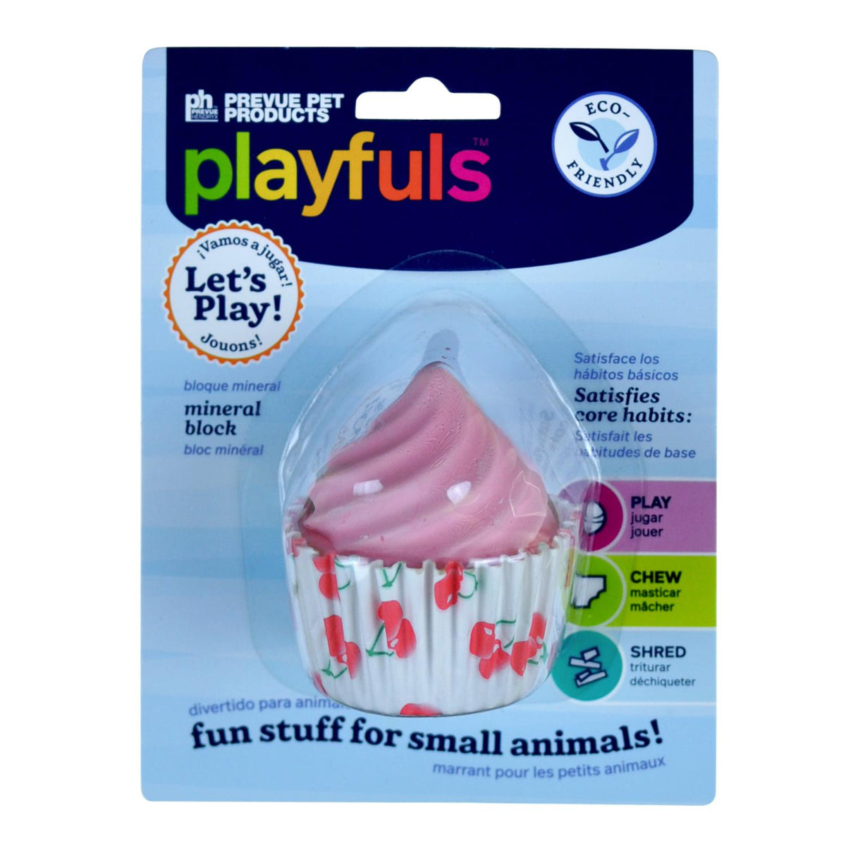 Prevue Pink Cupcake Mineral Block Small Animal Toy