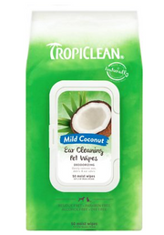 Tropiclean Wax, Debris & Odor Remover Ear Cleaning Dog & Cat Wipes 50 ct