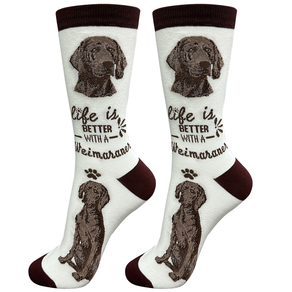 E & S Imports Life is Better With a Weimaraner Socks