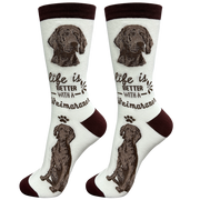 E & S Imports Life is Better With a Weimaraner Socks