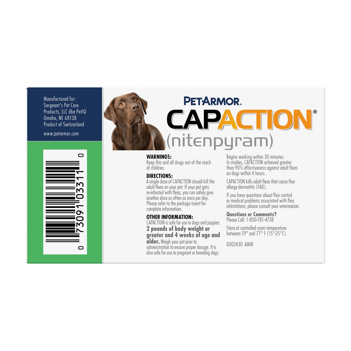 Petarmor CapAction Oral Flea Treatment Tablets for Dogs 25+ lbs 6 ct
