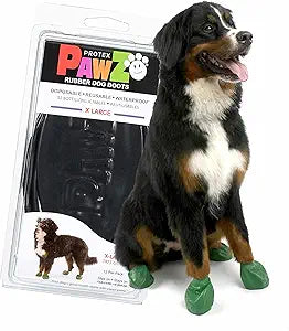 Pawz Waterproof Black Rubber Dog Boots 12 pack