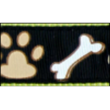 Coastal Pet Products Ribbon Dog Leash- Brown Paws & Bones