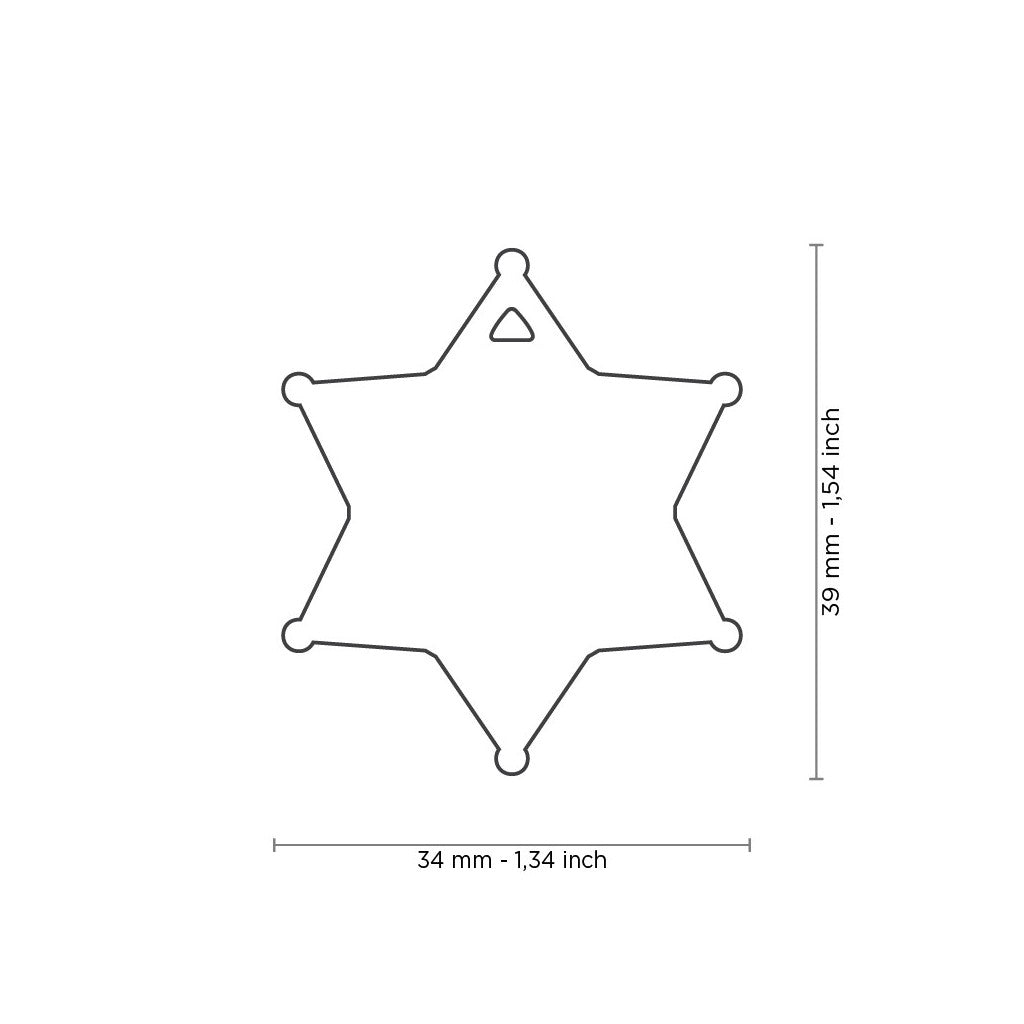 Myfamily Bronx Sheriff's Star Badge Silver Pet Identification Tag