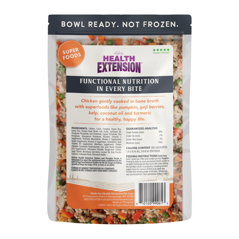 Health Extension Whole Foods Gently Cooked in Bone Broth Chicken & Pumpkin Recipe Dog Food