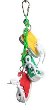 Incredipet Sneakers On A Line Bird Toy, 10 x 2 x 2 in
