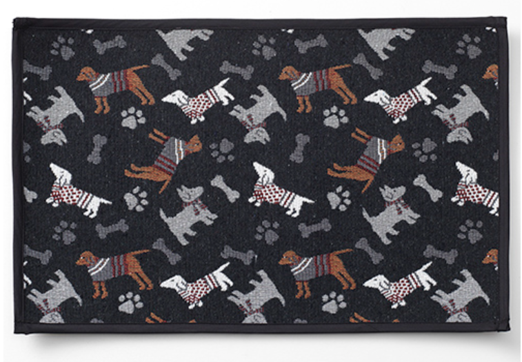 Petrageous Designs Dog Print Machine Washable Tapestry Fabric Pet Placemat