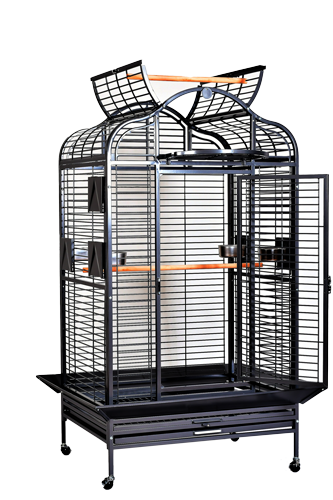 A&E Black Majestic Series Parrot Cage with Stand 36 x 28 x 68 in
