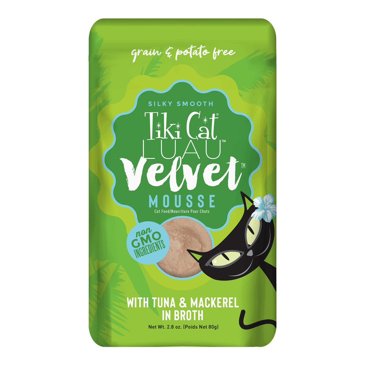 Tiki Cat Velvet Mousse Tuna & Mackerel in Broth Wet Cat Food Pouch