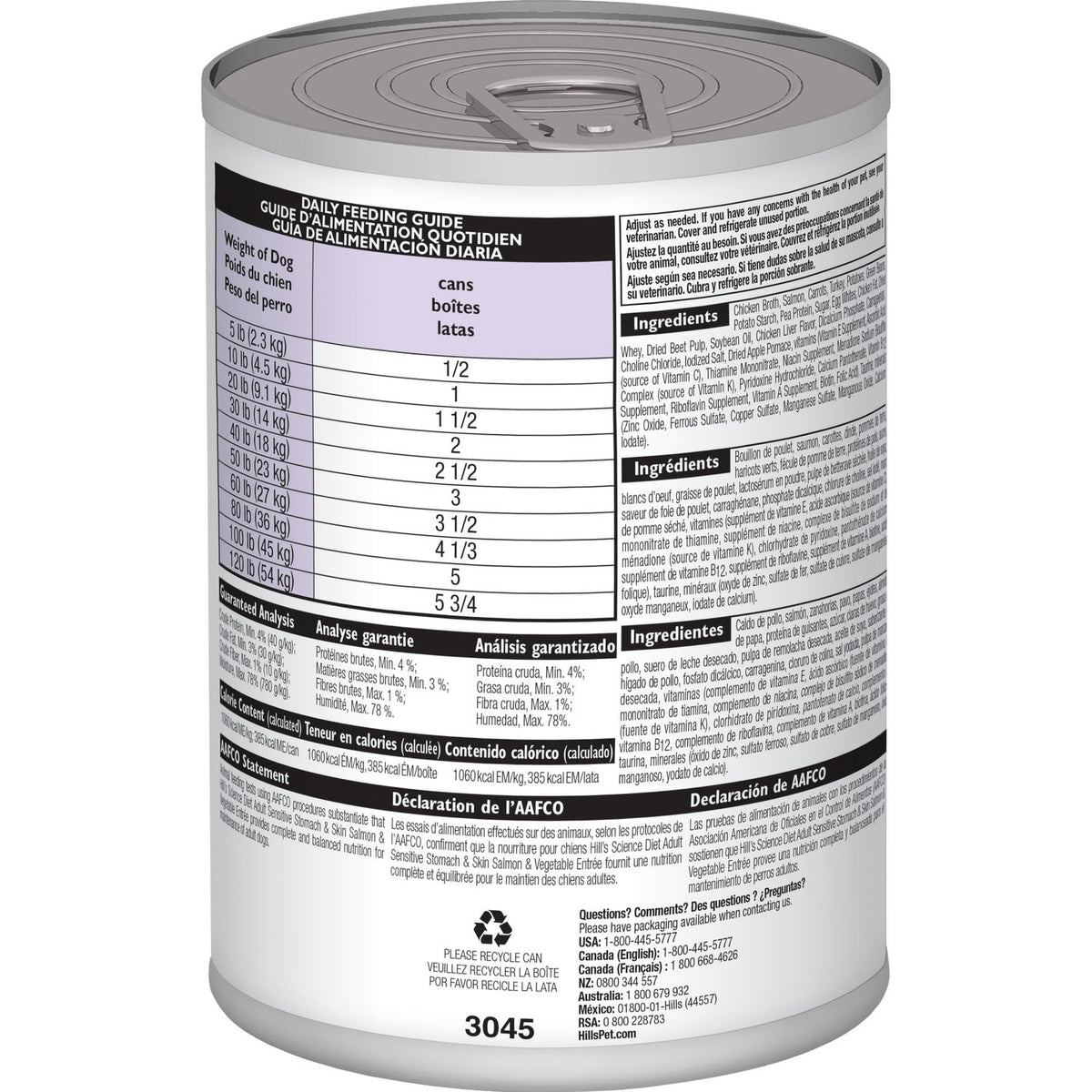 Hill's Science Diet Adult Sensitive Stomach & Skin Salmon & Vegetable Entree Canned Dog Food