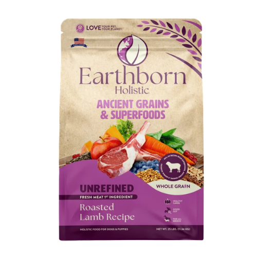 Earthborn Holistic Unrefined Roasted Lamb with Ancient Grains & Superfoods Dry Dog Food