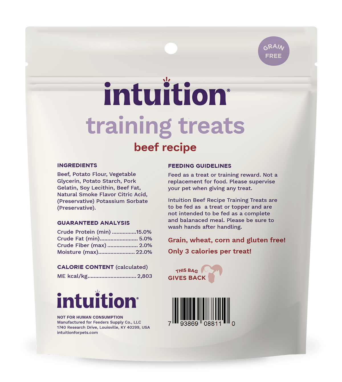 Intuition Beef Recipe Grain-Free Soft & Chewy Training Treats for Dogs