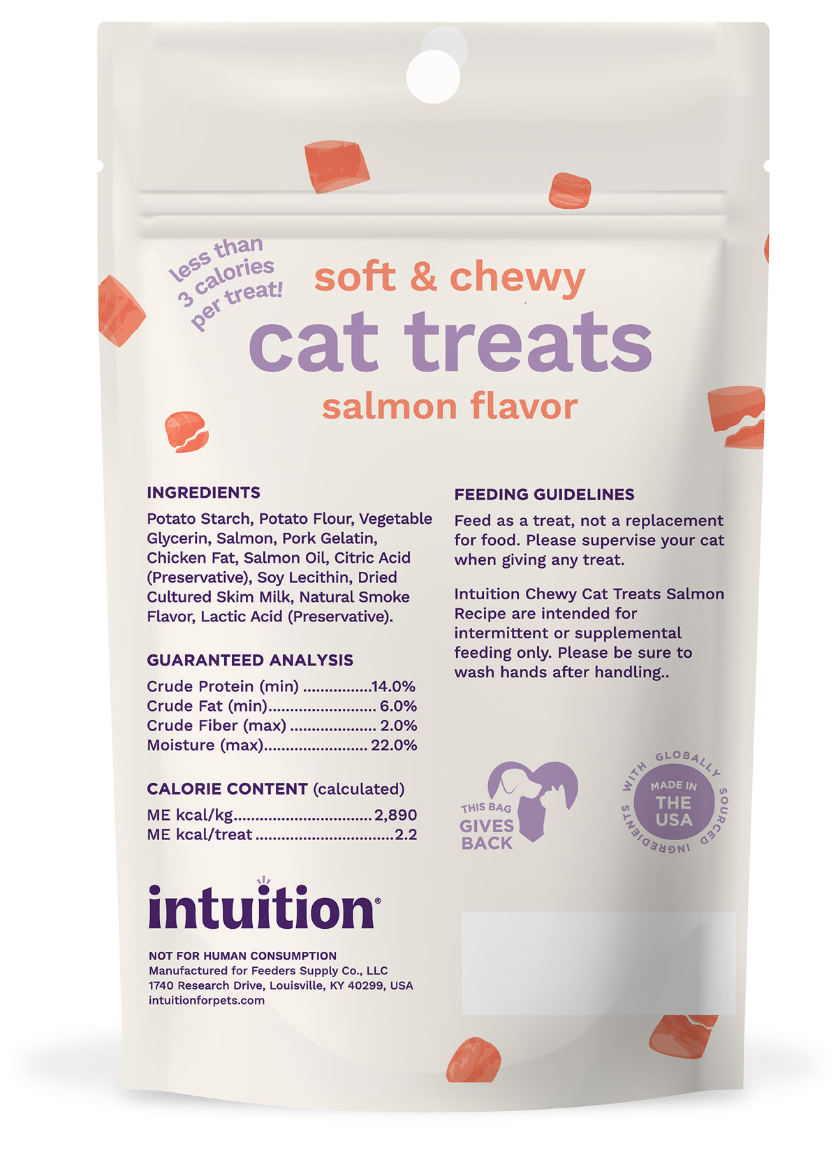Intuition Salmon Recipe Soft & Chewy Cat Treats 3 oz