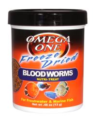 Omega One Freeze-Dried Bloodworms Freshwater & Marine Fish Treat .46 oz