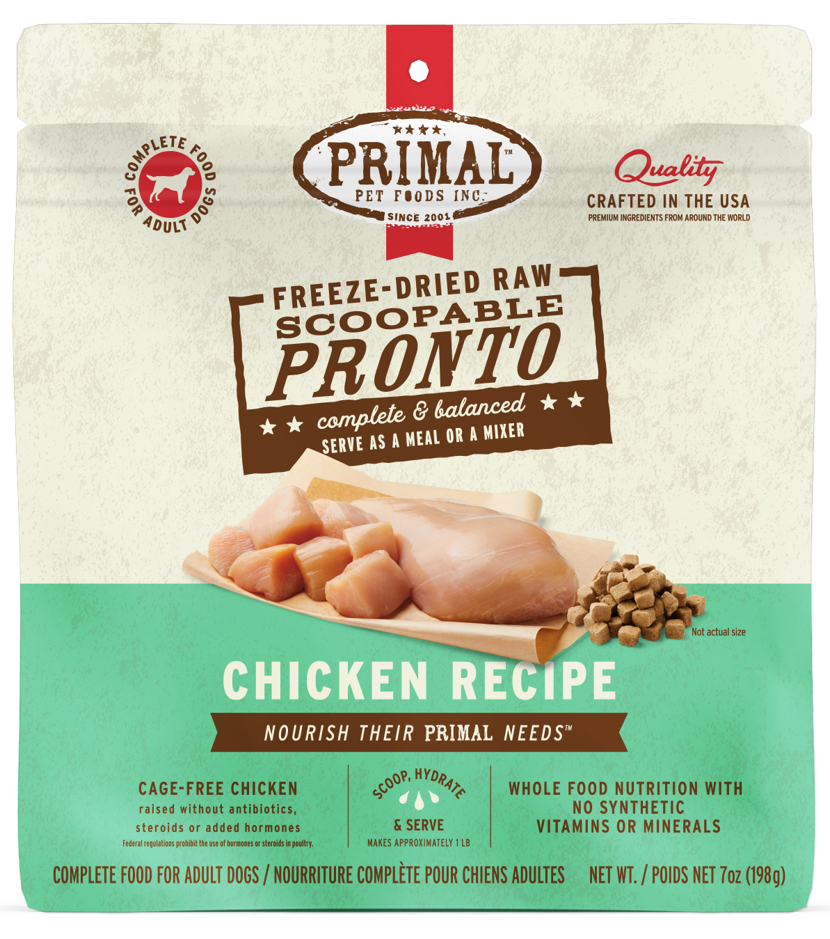 Primal Raw Pronto Chicken Recipe Freeze-Dried Dog Food 7 oz